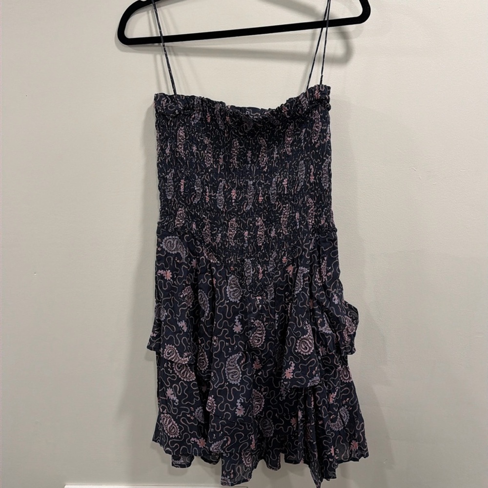Isabel Marant Navy Dress with Pink Paisley Print